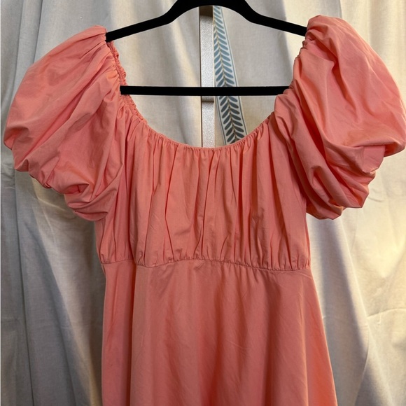 Abercrombie & Fitch Puffed Sleeve Peach Dress Size XL. - Picture 3 of 10